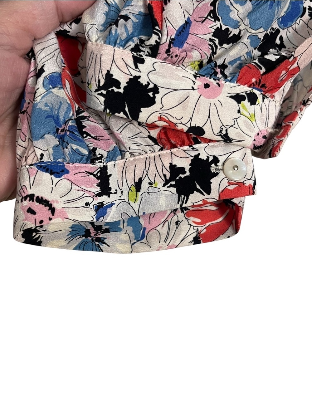 Veronica Beard Silk Floral Watercolor Lightweight Madge Blouse — Size 12 - Picture 5 of 8